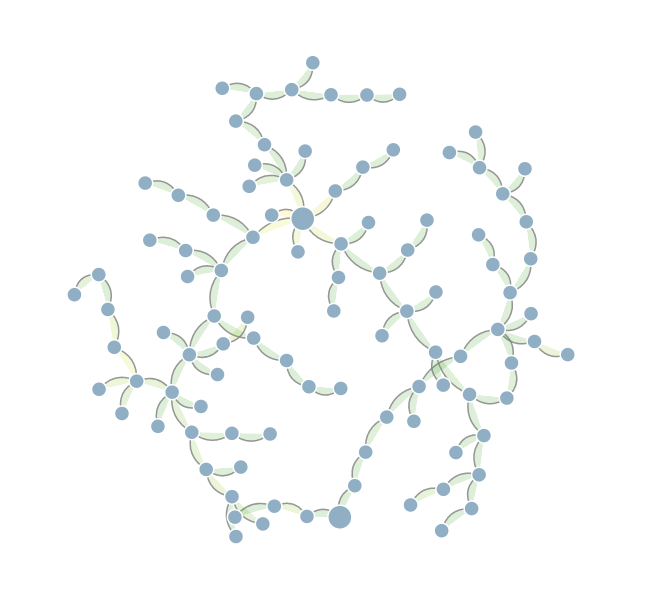 La structure maillée du réseau reflète la vue cartographique que nous avons créée