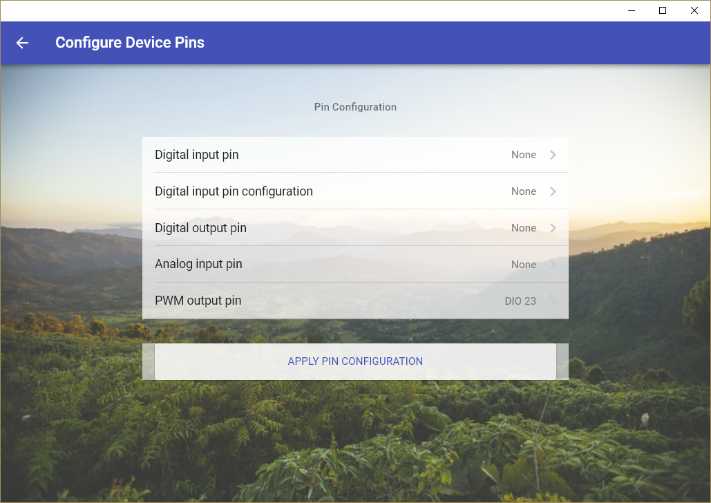 Thingsquare IoT platform setting for PWM control of an LED